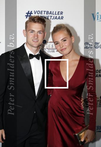 Hilversum 2 september 2019
Voetballer van het jaar verkiezing in studio 21. Annekee Molenaar met vriend Matthijs de Ligt
