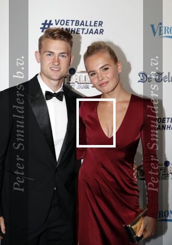 Hilversum 2 september 2019
Voetballer van het jaar verkiezing in studio 21. Annekee Molenaar met vriend Matthijs de Ligt