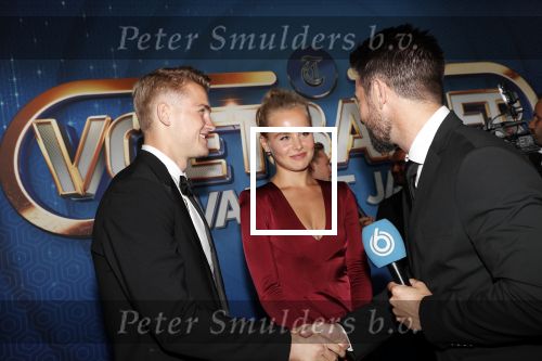 Hilversum 2 september 2019
Voetballer van het jaar verkiezing in studio 21. Annekee Molenaar met vriend Matthijs de Ligt
