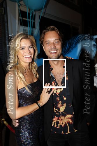 Amsterdam 21 september 2019
Trouwfeest Martijn en Deborah Krabbe bij Akhnaton . Nicolette v Dam met haar man Bas Smit