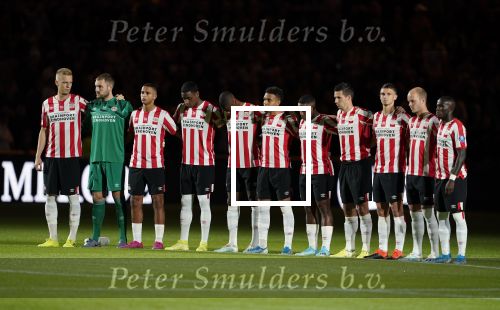 Eindhoven, 14 September 2019 PSV-Vitesse, eindstand 5-0
5 doelpunten Donyell Malen
PSV elftal 1 minuut stilte voor Cees v Merode