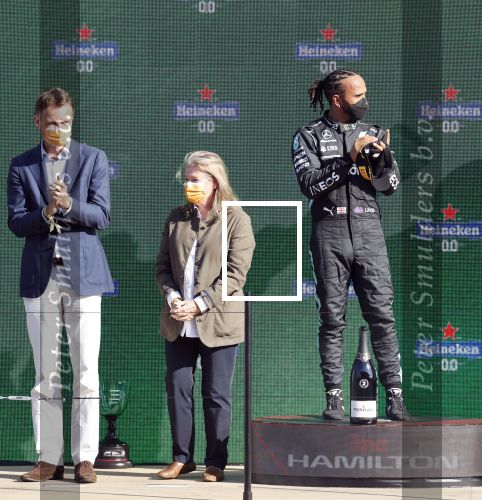 Zandvoort 5 september 2021
Grand Pris F1 op circuit Zandvoort . Aanwezig oa Koning Willem Alexander Koningin Maxima Prinses Amalia en prinses Alexia. Max Verstappen wint de GP Lewis Hamilton is 2e en Valteri Bottas 3e. Charlene de Carvalho Heineken rijkt de prijzen uit