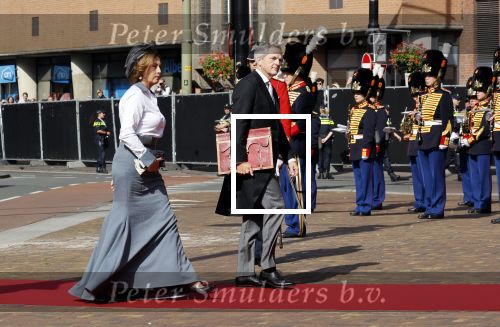 Den Haag 21 september 2021
Prinsjesdag in Den Haag 2021. De troonrede is in de grote kerk. Aanwezig namens de koninklijke familie zijn Koning Willem Alexander en Koningin Maxima Prins Constantijn en Prinses Laurentien. Grootmeesteres Bibi van Zuylen van Nijevelt-den Beer Poortugael en Grootmeester Chris Breedveld