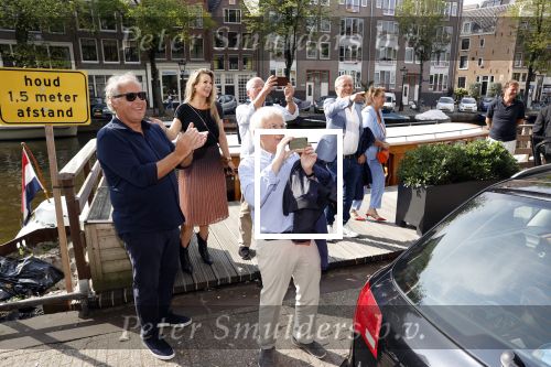 Amsterdam 6 september 2021
Willibrord Frequin viert zijn 80e verjaardag  met zijn kinderen vrouw en beste vrienden op een boot op de grachten van Amsterdam. Zijn kinderen Barbara Rebecca Louis .