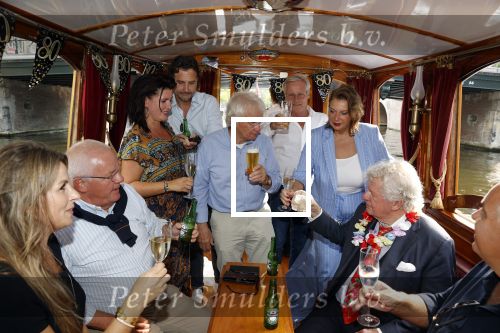 Amsterdam 6 september 2021
Willibrord Frequin viert zijn 80e verjaardag  met zijn kinderen vrouw en beste vrienden op een boot op de grachten van Amsterdam. Zijn kinderen Barbara Rebecca Louis .