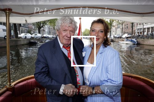 Amsterdam 6 september 2021
Willibrord Frequin viert zijn 80e verjaardag  met zijn kinderen vrouw en beste vrienden op een boot op de grachten van Amsterdam. Zijn kinderen Barbara Rebecca Louis . Willibrord met zijn vrouw