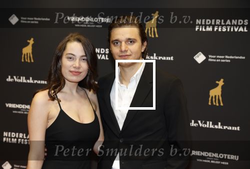Utrecht 21 september 2022
Premiere Zee van tijd tijdens de openingsavond van het Nederlands filmfestival in de schouwburg in Utrecht. Chris Peters met vriendin Eva v Kleef