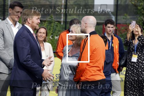 Amsterdam 21 september 2022
Koning Willem Alexander bezoekt sportdag van de Johan Cruyff foundation op de toekomst en in de Johan Cruyff Arena . Danny Cruyff Jordi Cruyff en zijn dochter Susila .