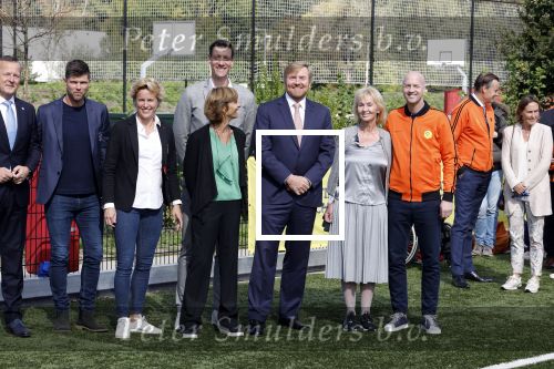 Amsterdam 21 september 2022
Koning Willem Alexander bezoekt sportdag van de Johan Cruyff foundation op de toekomst en in de Johan Cruyff Arena . Danny Cruyff Jordi Cruyff en zijn dochter Susila .