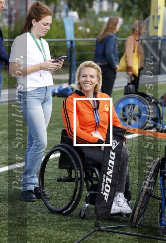 Amsterdam 21 september 2022
Koning Willem Alexander bezoekt sportdag van de Johan Cruyff foundation op de toekomst en in de Johan Cruyff Arena . Danny Cruyff Jordi Cruyff en zijn dochter Susila . Esther Vergeer