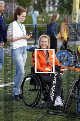 Amsterdam 21 september 2022
Koning Willem Alexander bezoekt sportdag van de Johan Cruyff foundation op de toekomst en in de Johan Cruyff Arena . Danny Cruyff Jordi Cruyff en zijn dochter Susila . Esther Vergeer