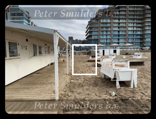 Knokke, 10 Oktober 2022 Strandtent Indi Beach einde seizoen en dus het demonteren van alles
