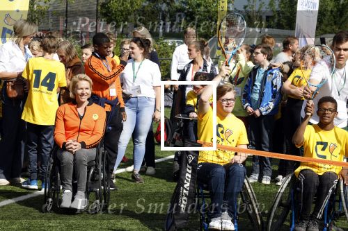 Amsterdam 21 september 2022
Koning Willem Alexander bezoekt sportdag van de Johan Cruyff foundation op de toekomst en in de Johan Cruyff Arena . Danny Cruyff Jordi Cruyff en zijn dochter Susila .