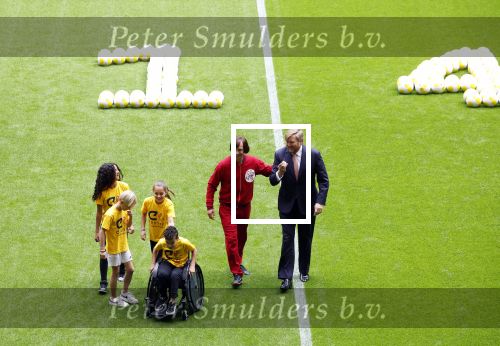 Amsterdam 21 september 2022
Koning Willem Alexander bezoekt sportdag van de Johan Cruyff foundation op de toekomst en in de Johan Cruyff Arena . Danny Cruyff Jordi Cruyff en zijn dochter Susila .