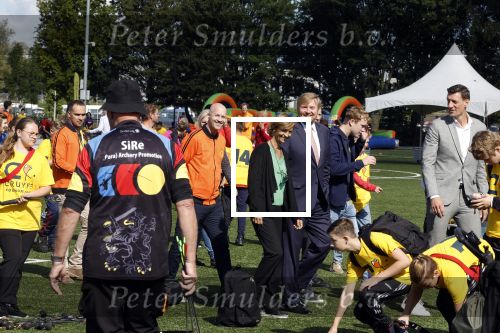Amsterdam 21 september 2022
Koning Willem Alexander bezoekt sportdag van de Johan Cruyff foundation op de toekomst en in de Johan Cruyff Arena . Danny Cruyff Jordi Cruyff en zijn dochter Susila .