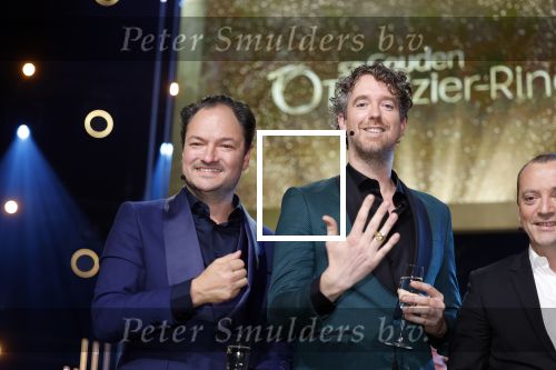 Amsterdam 6 oktober 2022
Uitreiking televizierring 2022 in carre
Niels v d Laan en Jeroen Woe met Miguel Wiels