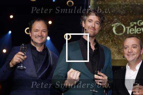 Amsterdam 6 oktober 2022
Uitreiking televizierring 2022 in carre
Niels v d Laan en Jeroen Woe met Miguel Wiels