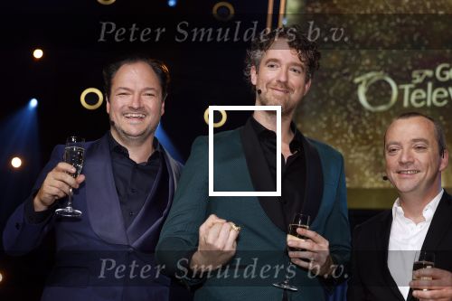 Amsterdam 6 oktober 2022
Uitreiking televizierring 2022 in carre
Niels v d Laan en Jeroen Woe met Miguel Wiels