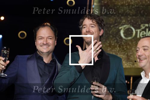 Amsterdam 6 oktober 2022
Uitreiking televizierring 2022 in carre
Niels v d Laan en Jeroen Woe met Miguel Wiels