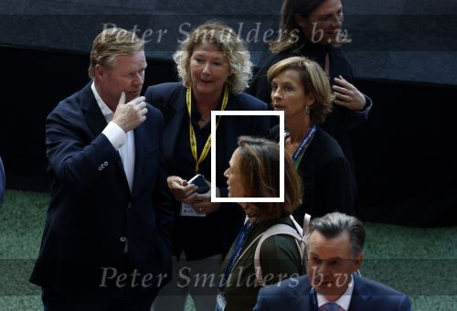 Amsterdam 21 september 2022
Koning Willem Alexander bezoekt sportdag van de Johan Cruyff foundation op de toekomst en in de Johan Cruyff Arena . Danny Cruyff Jordi Cruyff en zijn dochter Susila . Ronald Koeman