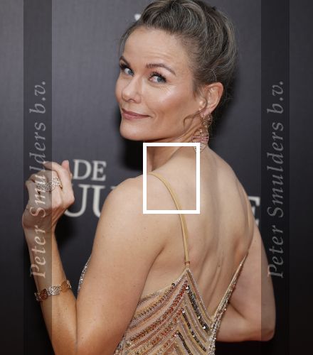 Amsterdam 11 september 2023
Premiere de Vuurlinie in Thuschinski Amsterdam . Angela Schijf draagt sieranden van Prinses Margarita