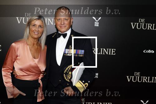Amsterdam 11 september 2023
Premiere de Vuurlinie in Thuschinski Amsterdam .  Frank van Spang en partner