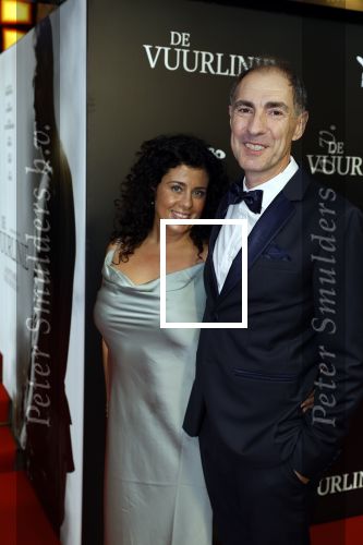 Amsterdam 11 september 2023
Premiere de Vuurlinie in Thuschinski Amsterdam .  Johan Neijenhuis met vrouw