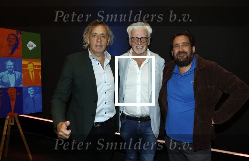 Hilversum 29 augustus 2023
Presentatie nieuwe tv seizoen NPO bij studio 21 op het mediapark.
Marcel v Roosmalen Gijs Groenteman en Jan Slagter