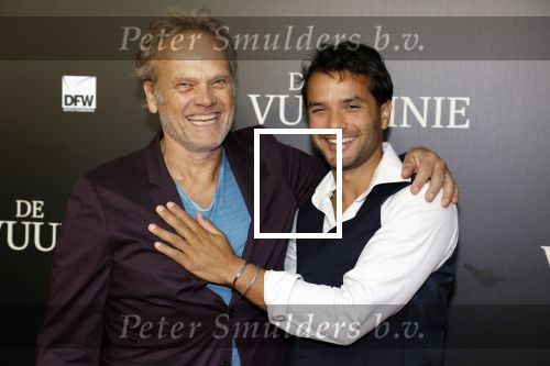 Amsterdam 11 september 2023
Premiere de Vuurlinie in Thuschinski Amsterdam .  Mingus Dagelet  en ...