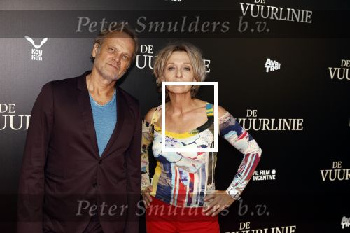 Amsterdam 11 september 2023
Premiere de Vuurlinie in Thuschinski Amsterdam .  Tine Joustra met partner