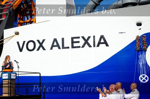 Rotterdam 9 september 2023
Prinses Alexia doopt het schip VOX Alexia in Rotterdam.
