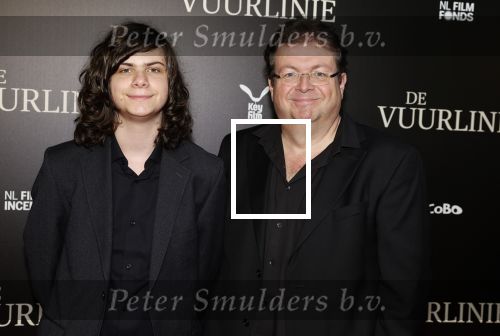 Amsterdam 11 september 2023
Premiere de Vuurlinie in Thuschinski Amsterdam .  Roel Heine met zoon