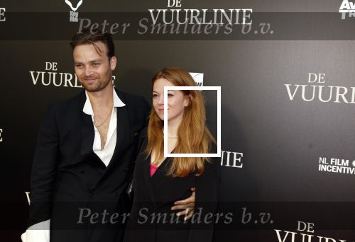 Amsterdam 11 september 2023
Premiere de Vuurlinie in Thuschinski Amsterdam .  Tim Olivier Somer met zijn vrouw