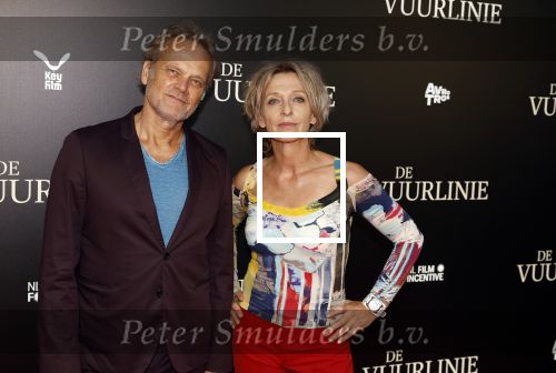 Amsterdam 11 september 2023
Premiere de Vuurlinie in Thuschinski Amsterdam .  Tine Joustra met partner
