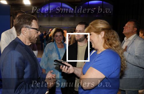 Rotterdam 27 september 2024
Premiere Mamma mia the party in  Schiecentrale. Bjorn Ulvaeus met Karin Riethoven en Frank Waals