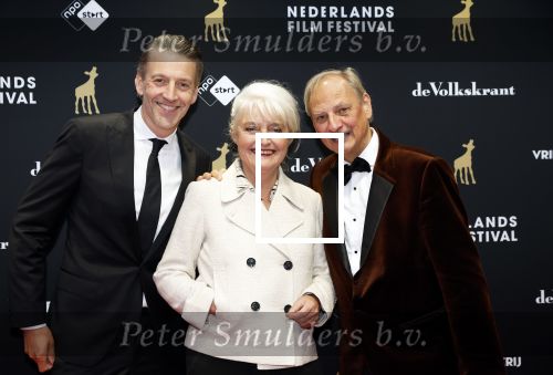 Utrecht 27 september 2024
Uitreiking gouden kalveren in de schouwburg van Utrecht. 
Jelle de Jonge  Leny Breederveld en Martin v Waardenberg