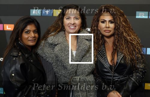 Schiphol 31 september 2024
Winterpresentatie RTL / Videoland in een tent achter Hotel v d Valk bij Schiphol . Michella Kox  Kimberly Bos en Leslie Keijzer