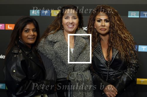 Schiphol 31 september 2024
Winterpresentatie RTL / Videoland in een tent achter Hotel v d Valk bij Schiphol . Michella Kox  Kimberly Bos en Leslie Keijzer