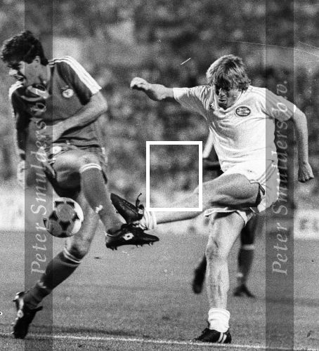 Stuttgart, 25 Mei 1988 PSV-Benfica, eindstand 0-0 Finale EC I ( voorloper van de Champions League ) en winnaar door strafschoppen na verlenging.
Soren Lerby
Foto Peter Smulders BV