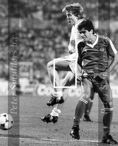 Stuttgart, 25 Mei 1988 PSV-Benfica, eindstand 0-0 Finale EC I ( voorloper van de Champions League ) en winnaar door strafschoppen na verlenging.
Soren Lerby
Foto Peter Smulders BV