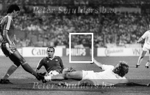 Stuttgart, 25 Mei 1988 PSV-Benfica, eindstand 0-0 Finale EC I ( voorloper van de Champions League ) en winnaar door strafschoppen na verlenging.
Soren Lerby
Foto Peter Smulders BV