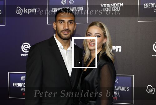 Utrecht 2 september 2024
Voetballer van het jaar verkiezing  van ESPN in de Fabrique in Utrecht. Vangelis Pavlidis met vriendin