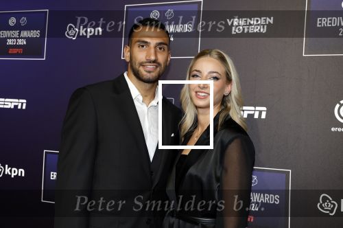Utrecht 2 september 2024
Voetballer van het jaar verkiezing  van ESPN in de Fabrique in Utrecht. Vangelis Pavlidis met vriendin