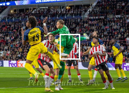 Eindhoven, 16 September 2025
CL wedstrijd PSV-Union Saint-Gilloise, eindsatnd 1-3
Guus Til, doelman Kjell Scherpen Kevin Rodriguez