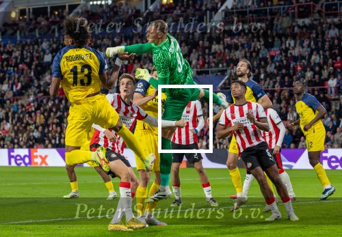 Eindhoven, 16 September 2025
CL wedstrijd PSV-Union Saint-Gilloise, eindsatnd 1-3
Guus Til, doelman Kjell Scherpen Kevin Rodriguez