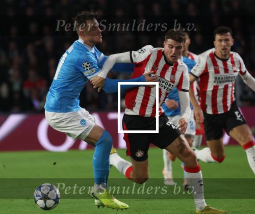 Eindhoven, 21 Oktober 2025
CL Wedstrijd PSV-Napolie, eindstand 6-2
Guus Til met Sam Beukema