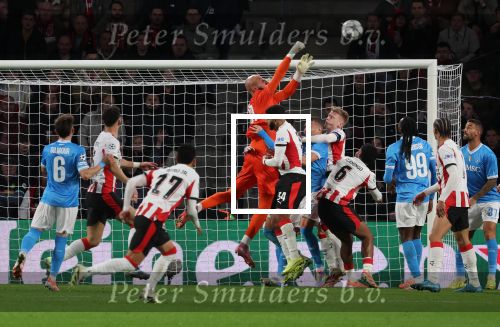 Eindhoven, 21 Oktober 2025
CL Wedstrijd PSV-Napolie, eindstand 6-2
Ismael Saibari Ryan Flamingo Jerdy Schouten Frank Anguissa Armando Obispo en Vanja Milinkovic-Savic