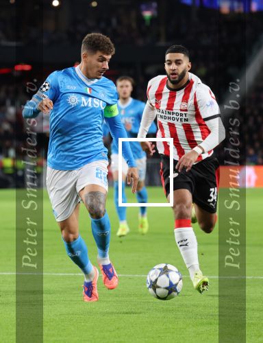 Eindhoven, 21 Oktober 2025
CL Wedstrijd PSV-Napolie, eindstand 6-2
Ismael Saibari met Giovanni Di Lorenzo