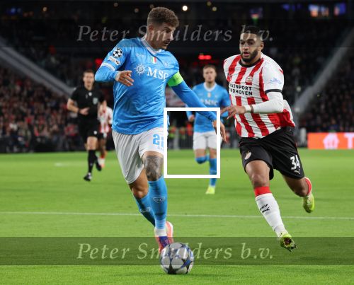 Eindhoven, 21 Oktober 2025
CL Wedstrijd PSV-Napolie, eindstand 6-2
Ismael Saibari met Giovanni Di Lorenzo