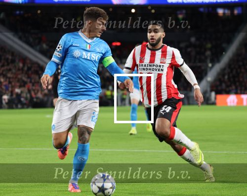 Eindhoven, 21 Oktober 2025
CL Wedstrijd PSV-Napolie, eindstand 6-2
Ismael Saibari met Giovanni Di Lorenzo